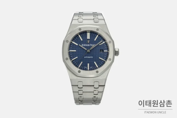 오데마피게 로열오크 실버베젤 네이비다이얼 기계식 37mm