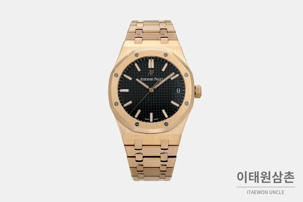 오데마피게 로열오크 스틸 블랙다이얼 브레이슬릿 자동시계 41mm
