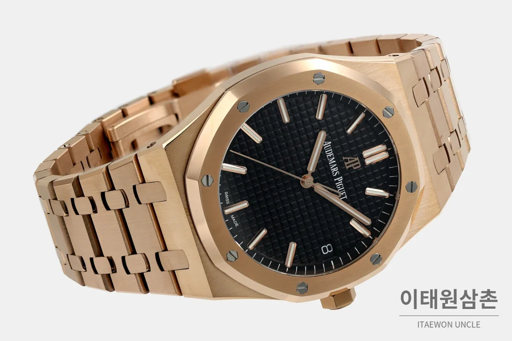 오데마피게 로열오크 스틸 블랙다이얼 브레이슬릿 자동시계 41mm