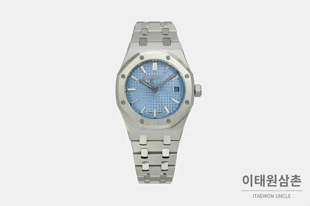오데마피게 로열오크 스틸 블루다이얼 브레이슬릿 기계식 37mm
