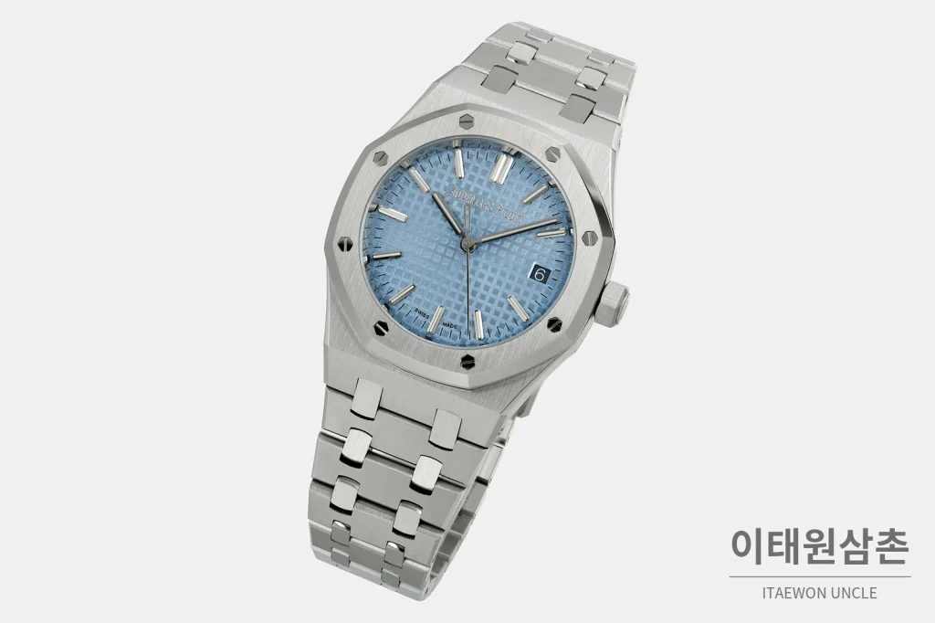 오데마피게 로열오크 스틸 블루다이얼 브레이슬릿 기계식 37mm