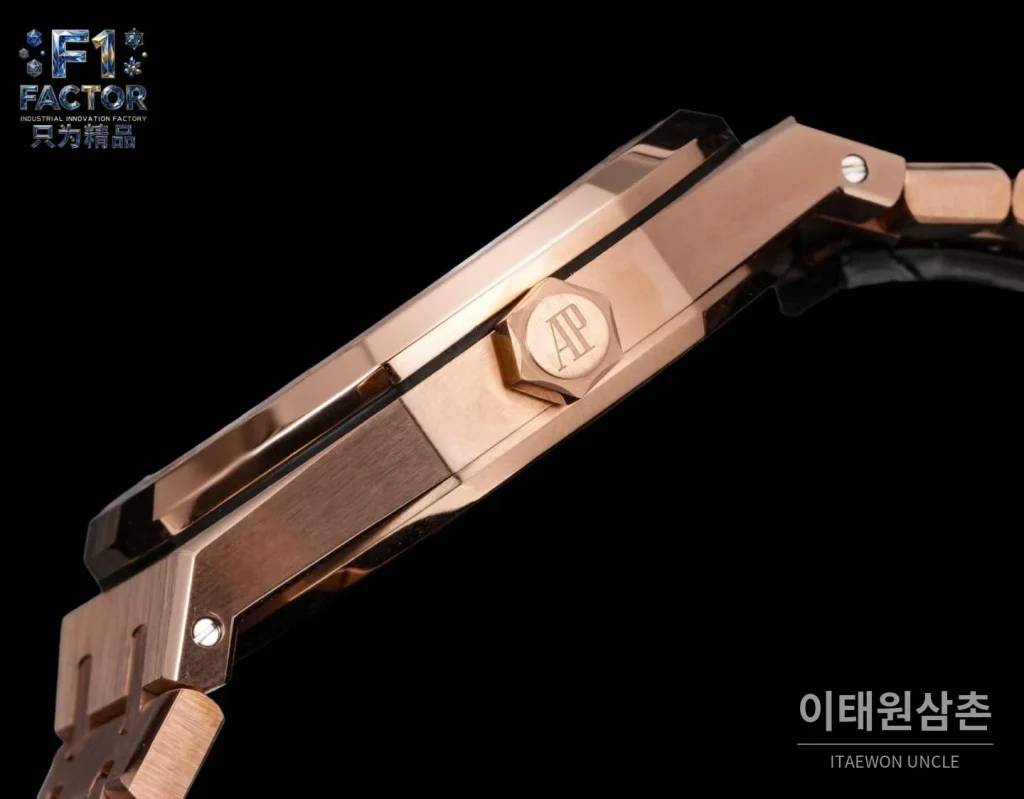 오데마피게 로열오크 스틸 자개다이얼 오토매틱 41mm 15510 로즈골드 브레이슬릿