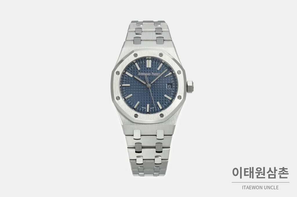 오데마피게 로열오크 스틸 네이비다이얼 브레이슬릿 기계식 37mm