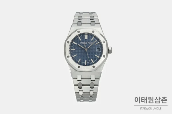 오데마피게 로열오크 스틸 네이비다이얼 브레이슬릿 기계식 37mm
