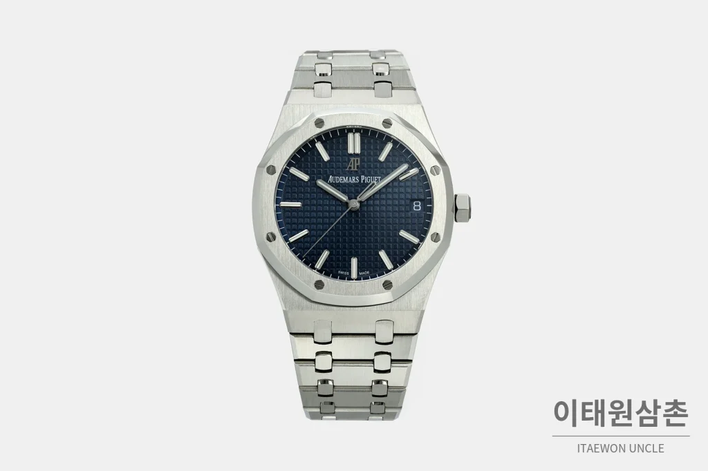 오데마피게 로열오크 스틸 네이비다이얼 일체형 기계식 41mm