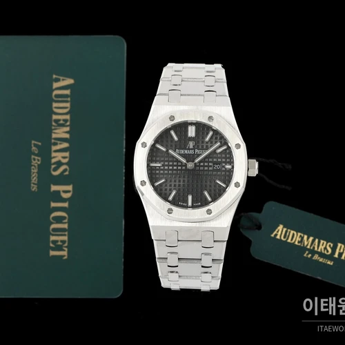 오데마피게 로열오크 스와로브스키 베젤 그랑 타피스리 쿼츠 33mm 67651OR 블랙 다이얼 스틸 브레이슬릿 오데마피게 로열오크 스와로브스키 베젤 그랑 타피스리 쿼츠 33mm 67651OR 블랙 다이얼 스틸 브레이슬릿