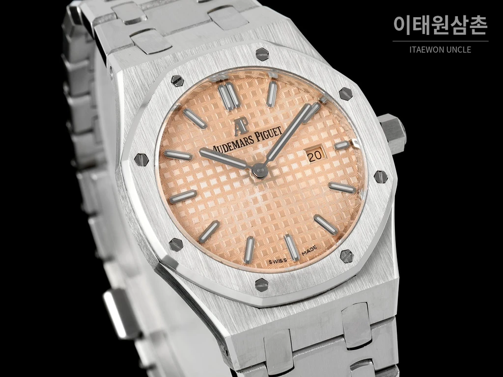 오데마피게 로열오크 스와로브스키 베젤 그랑 타피스리 쿼츠 33mm 67651OR 샴페인 다이얼 스틸 브레이슬릿