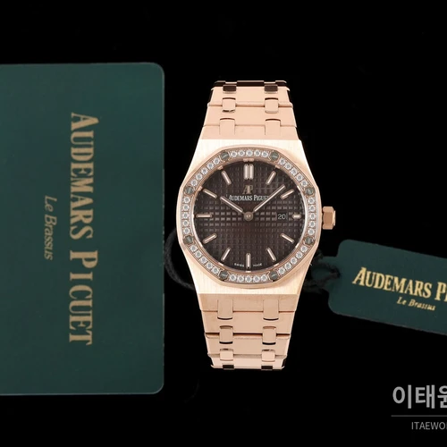 오데마피게 로열오크 스와로브스키 베젤 그랑 타피스리 쿼츠 33mm 67651OR 블랙 다이얼 로즈골드 브레이슬릿 (3) 오데마피게 로열오크 스와로브스키 베젤 그랑 타피스리 쿼츠 33mm 67651OR 블랙 다이얼 로즈골드 브레이슬릿 (3)