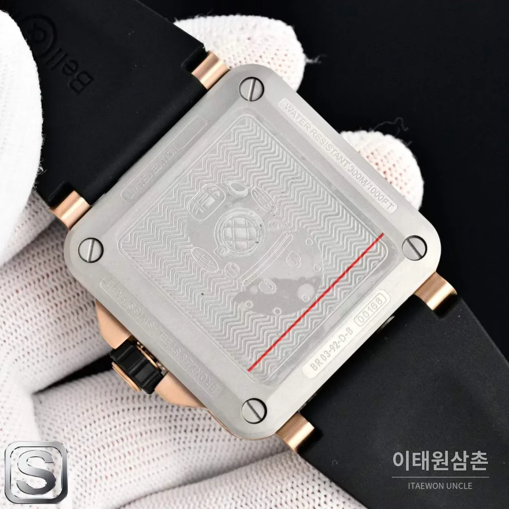벨앤로스 BR03A 스틸 세라믹베젤 블랙다이얼 오토매틱 42mm 블랙 러버 스트랩
