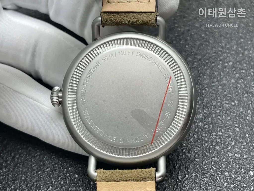 벨앤로스 빈티지 그레이PVD 스틸 블랙다이얼 오토매틱 45mm 브라운 가죽 스트랩