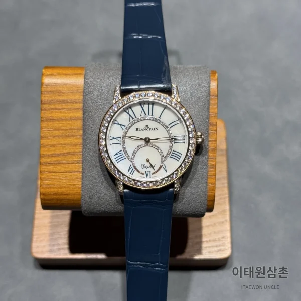 블랑팡 다이아몬드 볼 오토매틱 34.9mm 은색