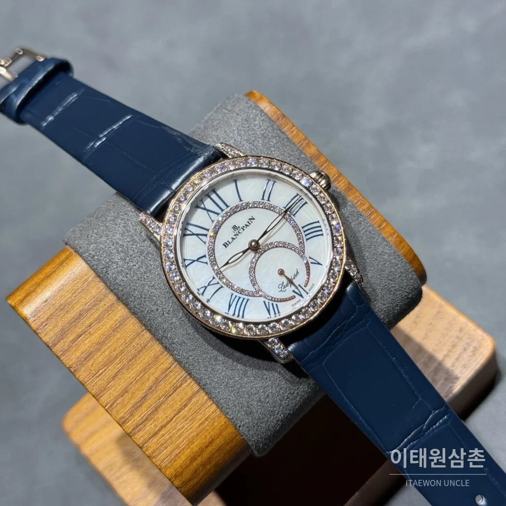 블랑팡 다이아몬드 볼 오토매틱 34.9mm 은색