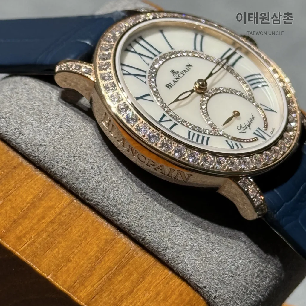 블랑팡 다이아몬드 볼 오토매틱 34.9mm 은색