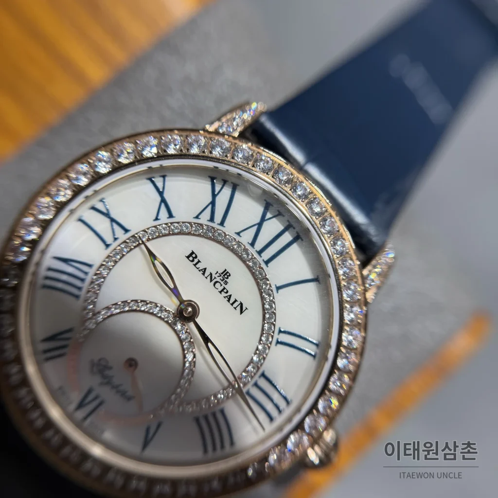 블랑팡 다이아몬드 볼 오토매틱 34.9mm 은색
