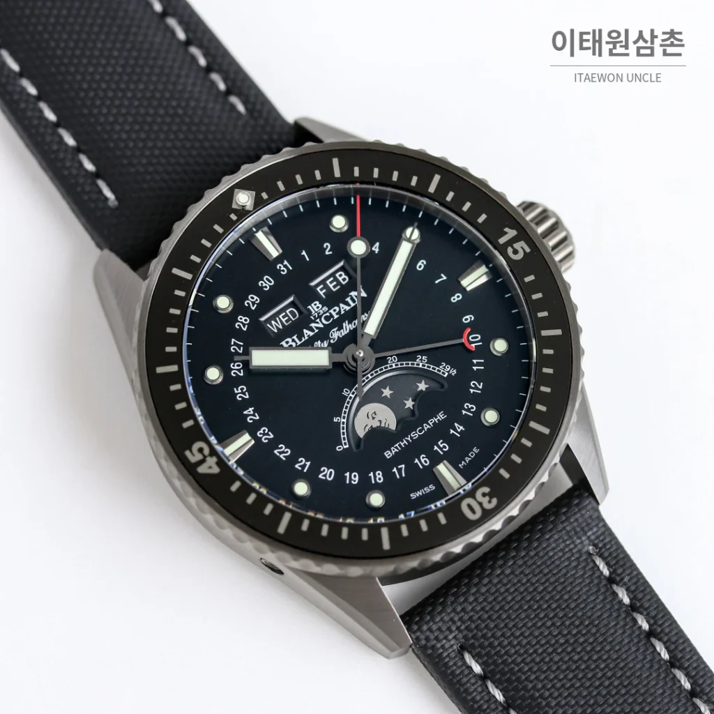 블랑팡 피프티패덤즈 오토매틱 43.6mm 블랙 다이얼