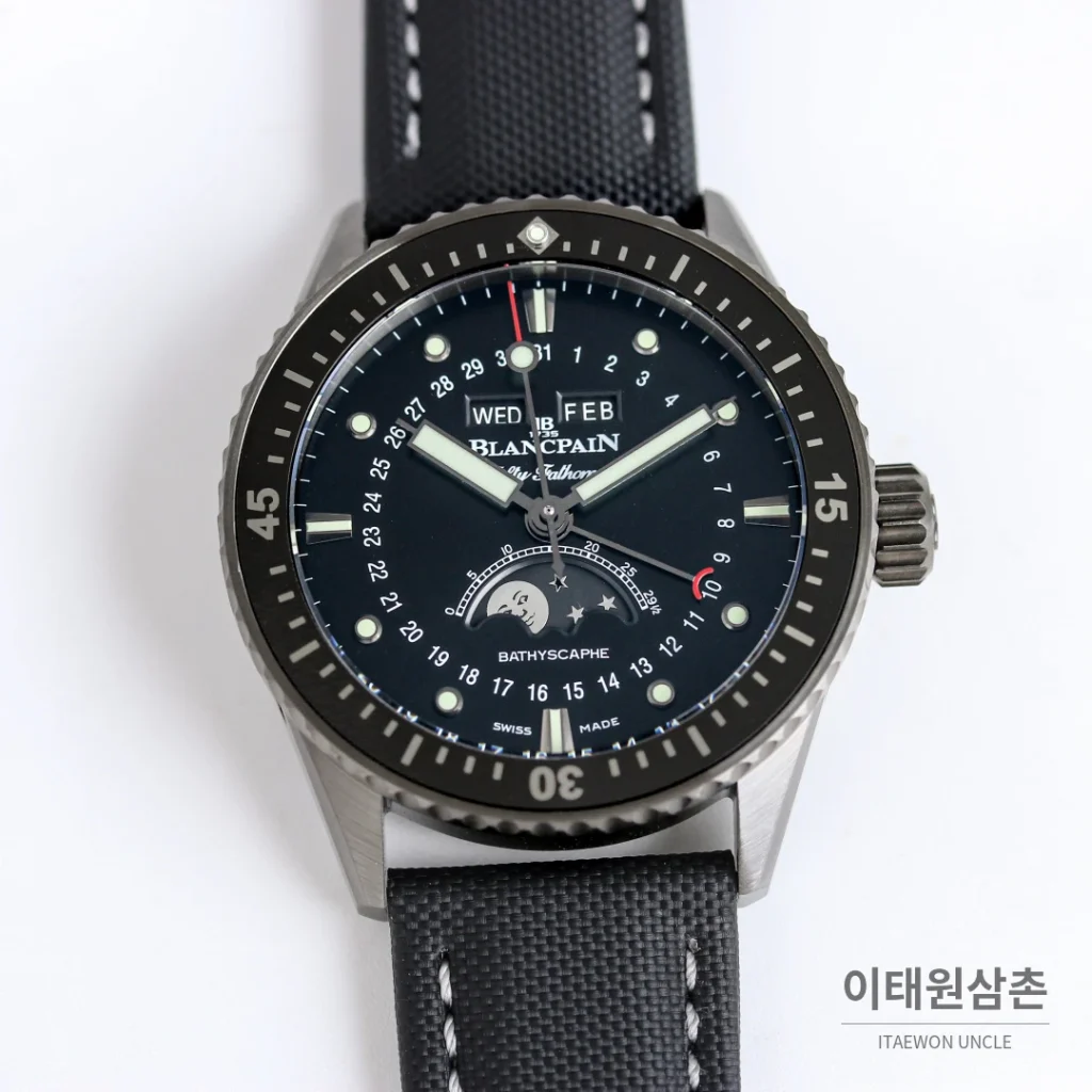 블랑팡 피프티패덤즈 오토매틱 43.6mm 블랙 다이얼