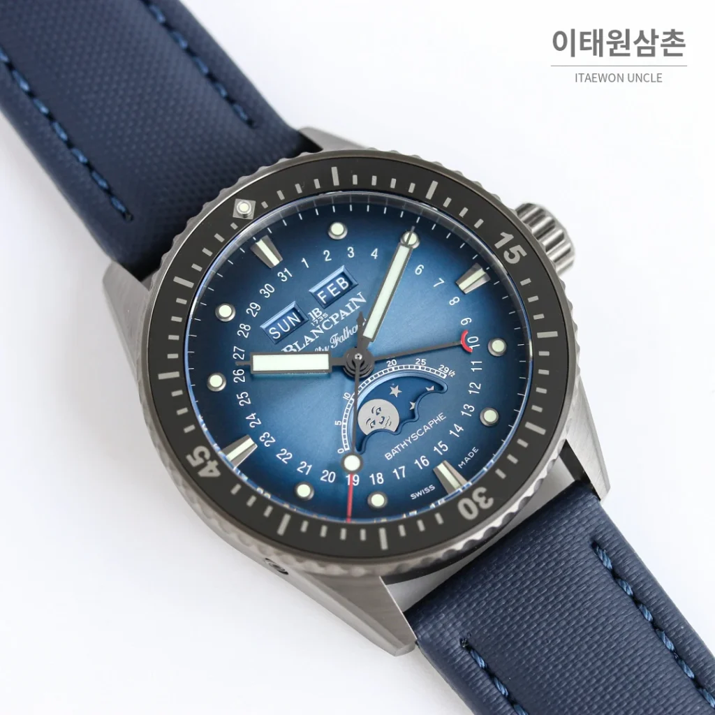 블랑팡 피프티패덤즈 오토매틱 43.6mm 블루 다이얼