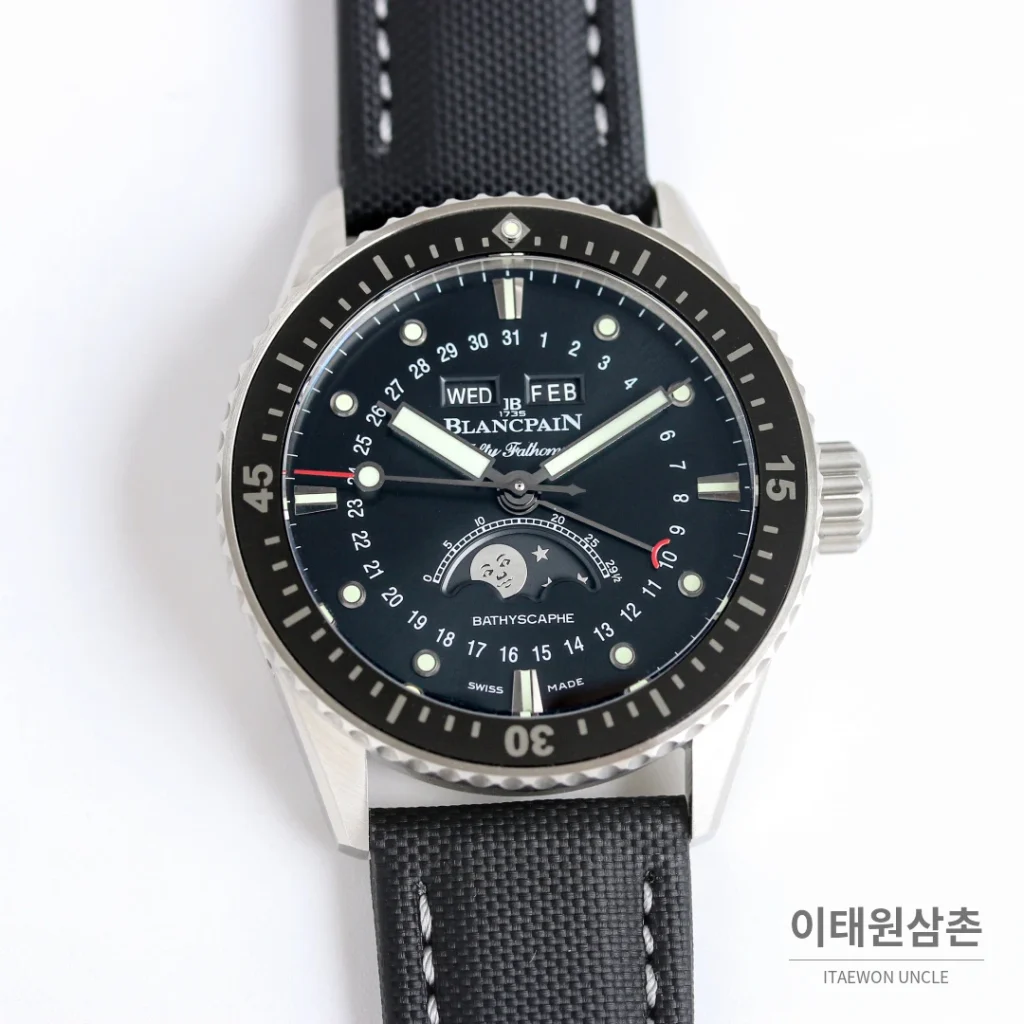 블랑팡 피프티패덤즈 오토매틱 43.6mm 블랙 다이얼