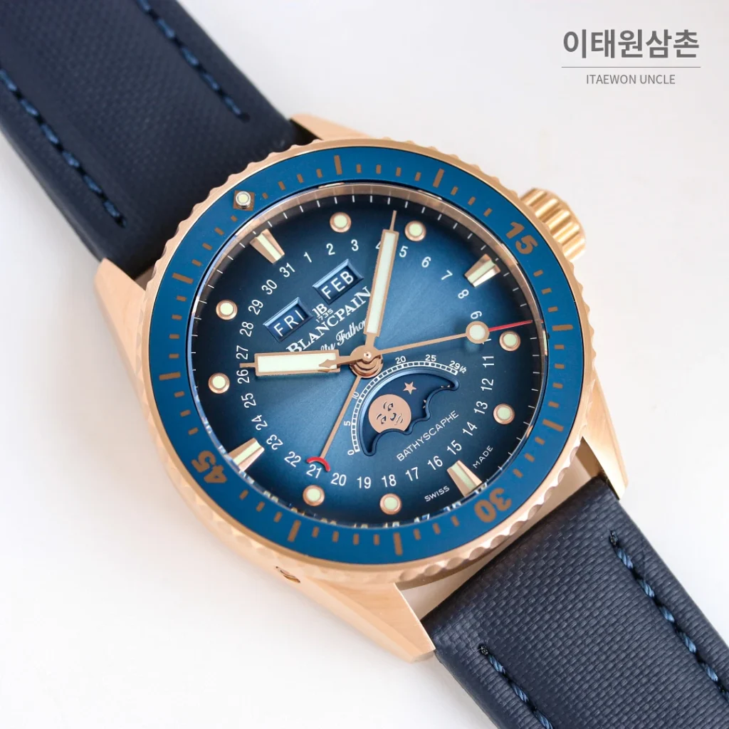 블랑팡 피프티패덤즈 오토매틱 43.6mm 블루 다이얼