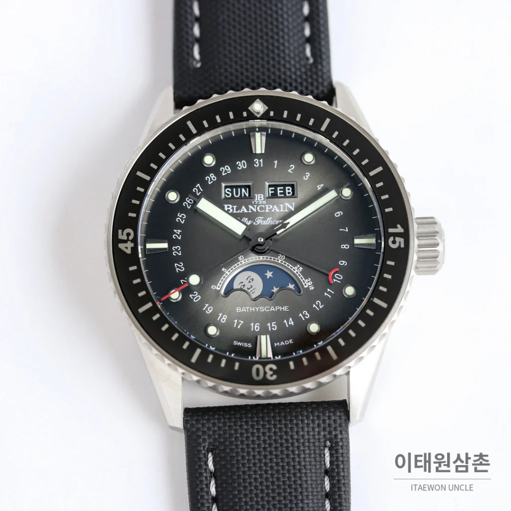 블랑팡 피프티패덤즈 오토매틱 43.6mm 블랙 다이얼