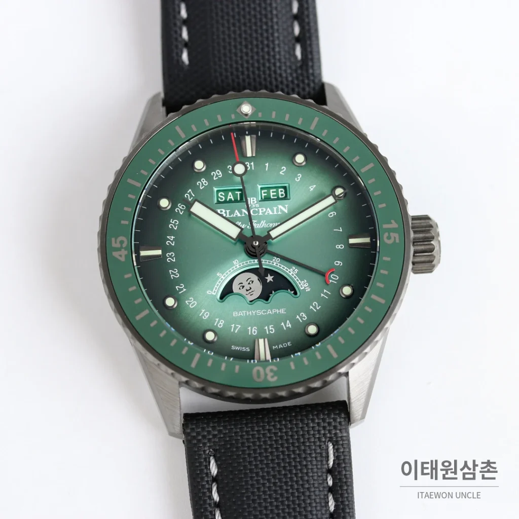 블랑팡 피프티패덤즈 오토매틱 43.6mm 블루 다이얼