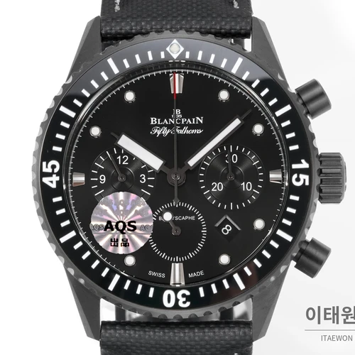 블랑팡 피프티패덤즈 바티스카프 블랙다이얼 골드베젤 크로노그래프 43.6mm