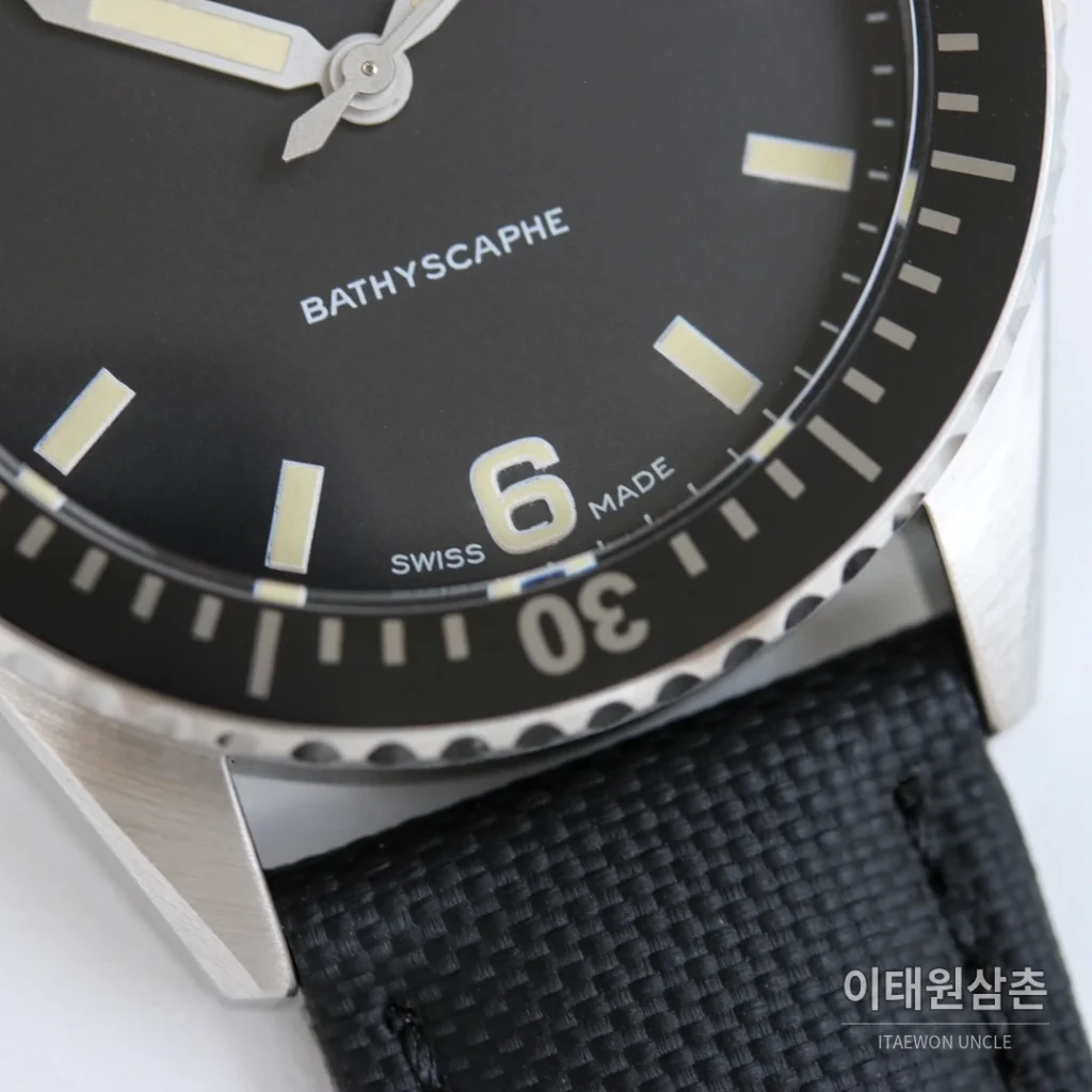 블랑팡 피프티패덤즈 바티스카프 세라믹 오토매틱 38mm 블랙 블랙 나일론 스트랩 (2)
