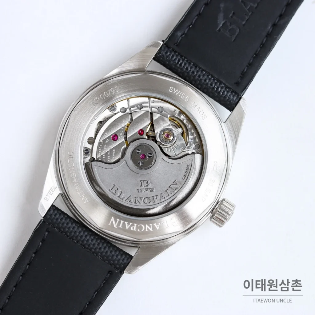 블랑팡 피프티패덤즈 바티스카프 세라믹 오토매틱 38mm 블랙 블랙 나일론 스트랩