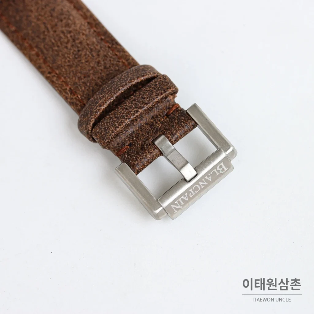 블랑팡 피프티패덤즈 바티스카프 세라믹 오토매틱 38mm 블랙 브라운 가죽 스트랩