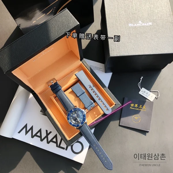 블랑팡 피프티패덤즈 블랙 세라믹 다이버 오토매틱 45mm 네이비 다이얼 블랑팡 피프티패덤즈 블랙 세라믹 다이버 오토매틱 45mm 네이비 다이얼