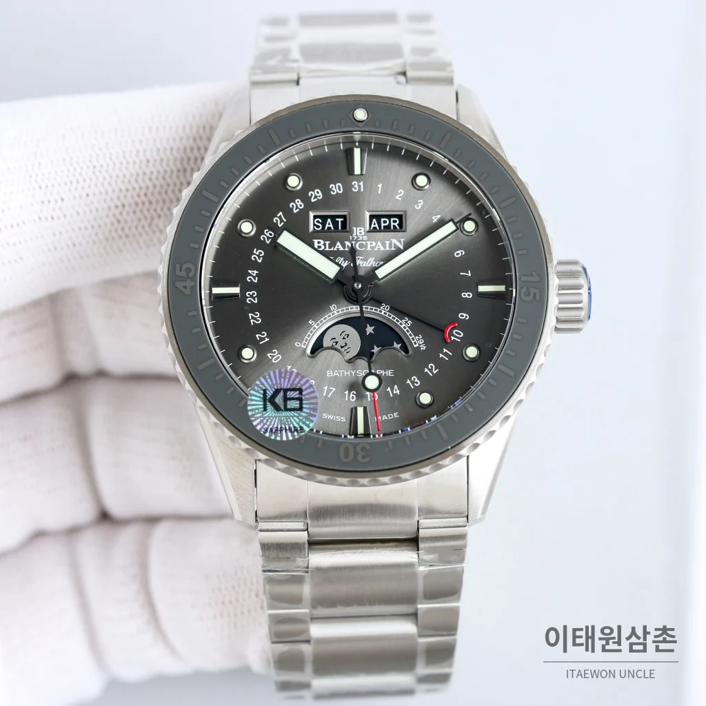 블랑팡 피프티패덤즈 크로노그래프 오토매틱 43.60mm 그레이 다이얼