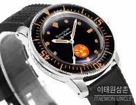 블랑팡 피프티 패덤즈 스틸 블랙다이얼 다이버 오토매틱 40.3mm 5008B 블랙 러버 스트랩 실버 베젤