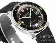 블랑팡 피프티 패덤즈 스틸 블랙다이얼 다이버 오토매틱 40.3mm 5008B 블랙 러버 스트랩 블랙 베젤