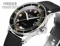 블랑팡 피프티 패덤즈 스틸 블랙다이얼 다이버 오토매틱 40.3mm 5008B 블랙 러버 스트랩 블랙 베젤