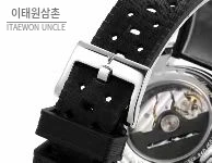 블랑팡 피프티 패덤즈 스틸 블랙다이얼 다이버 오토매틱 40.3mm 5008B 블랙 러버 스트랩 블랙 베젤