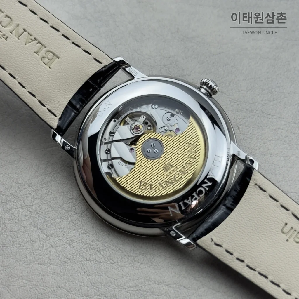 블랑팡 V시리즈 오토매틱 40mm 블랙 다이얼 블랙 가죽 스트랩