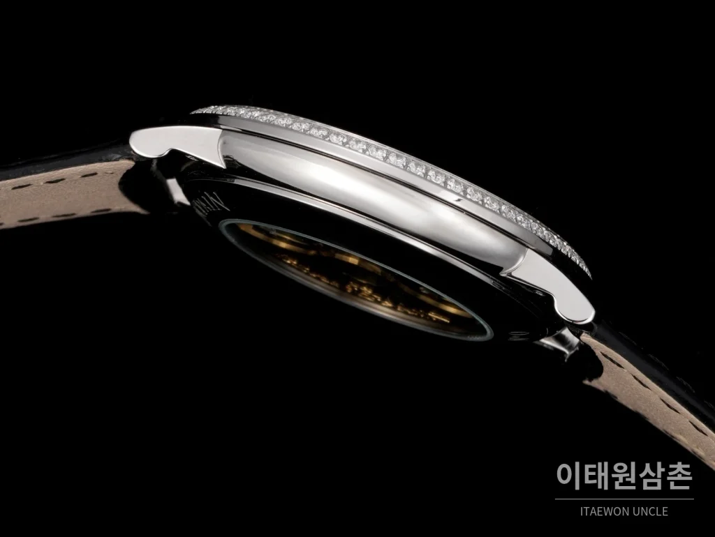 블랑팡 비레트 오토매틱 40mm 블랙 다이얼 블랙 가죽 스트랩 실버 베젤