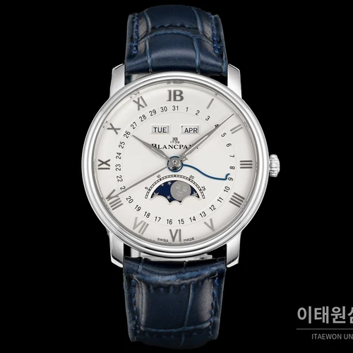 블랑팡 빌레레 컴플리트캘린더 문페이즈 오토매틱 40mm 6654N 화이트 다이얼