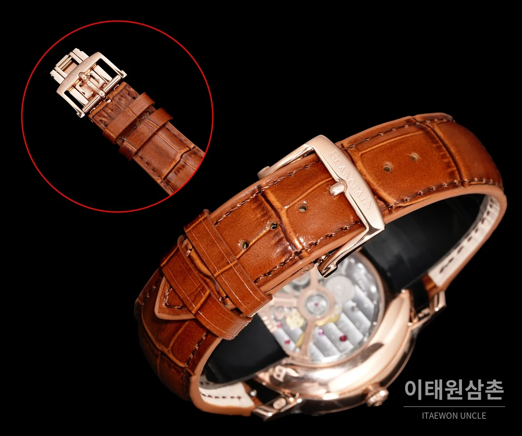 블랑팡 빌레레 컴플리트캘린더 문페이즈 오토매틱 40mm 6654N 샴페인 다이얼