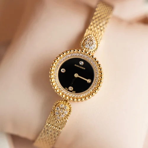부쉐론 세르펭 보헴 골드베젤 블랙다이얼 쿼츠 워치 23mm (2)