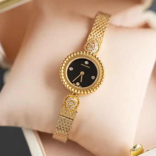 부쉐론 세르펭 보헴 골드베젤 블랙다이얼 쿼츠 워치 23mm