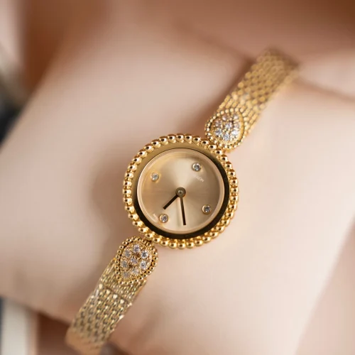 부쉐론 세르펭 보헴 골드베젤 골드다이얼 쿼츠 워치 23mm