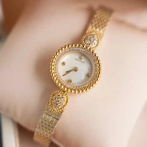 부쉐론 세르펭 보헴 골드베젤 화이트다이얼 쿼츠 워치 23mm (2)