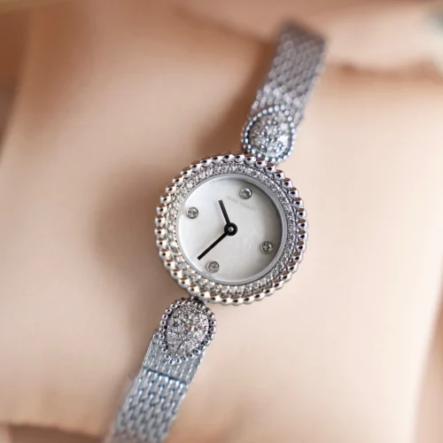 부쉐론 세르펭 보헴 실버베젤 화이트다이얼 쿼츠 워치 23mm (2)