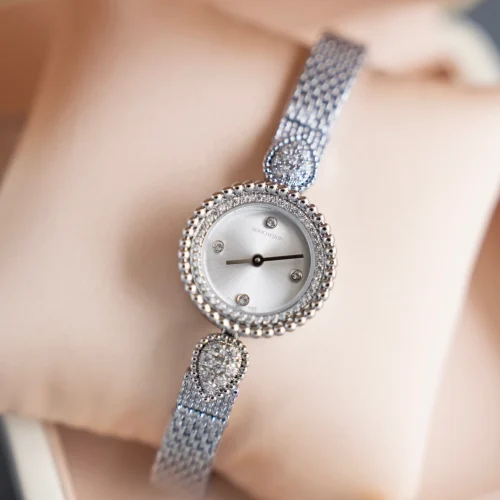 부쉐론 세르펭 보헴 실버베젤 화이트다이얼 쿼츠 워치 23mm