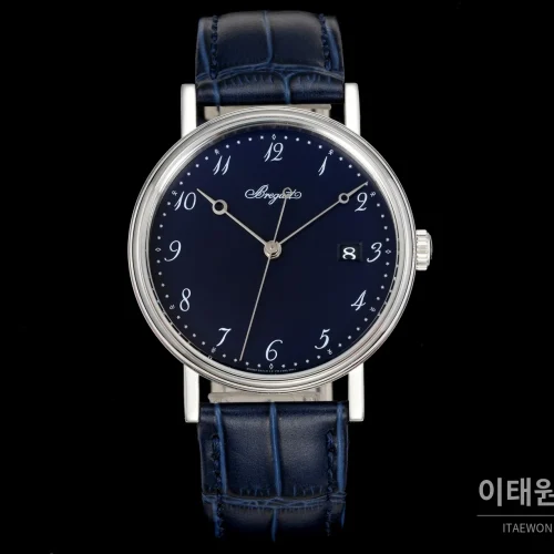 브레게 클래식 5177 에나멜 다이얼 블루핸즈 오토매틱 38mm 화이트