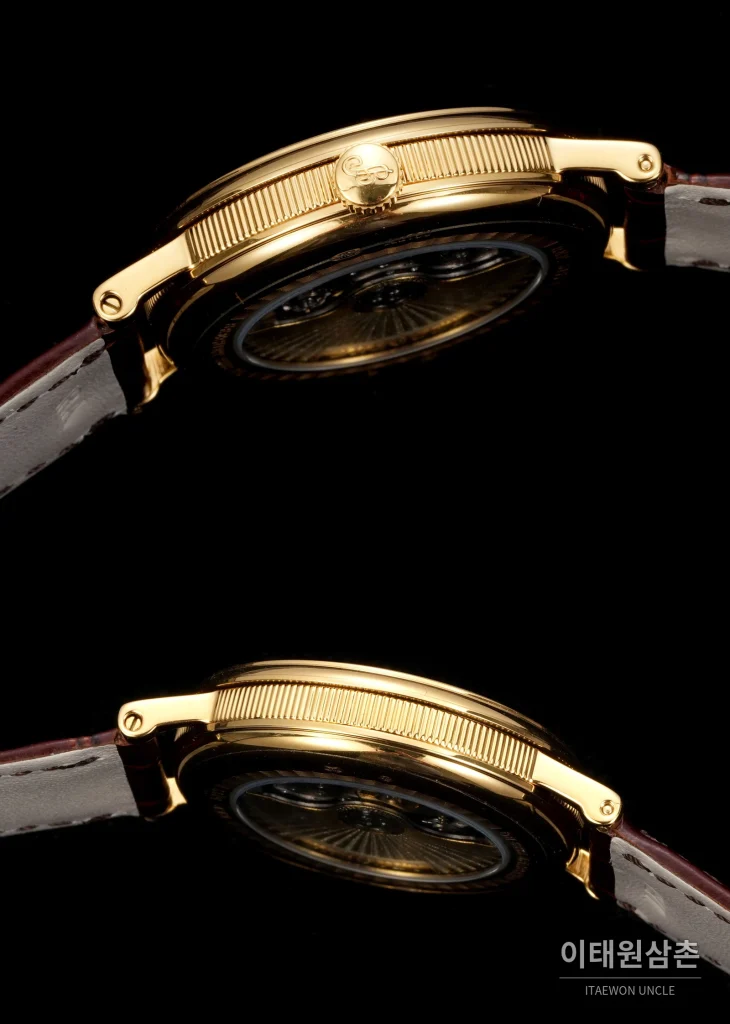 브레게 클래식 5177 스틸 에나멜 다이얼 오토매틱 38mm 화이트 브라운 가죽 스트랩