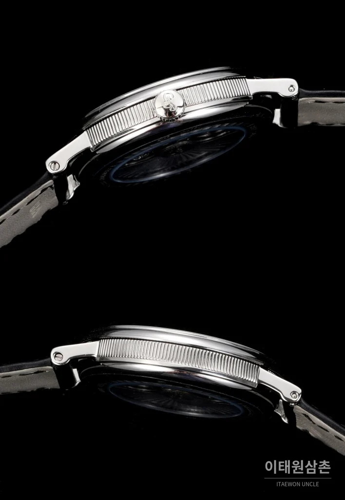 브레게 클래식 5177 스틸 에나멜 다이얼 오토매틱 38mm 화이트 블랙 가죽 스트랩