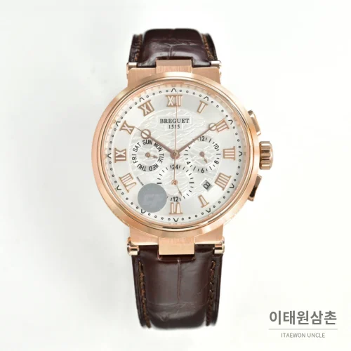 브레게 마린 5517 선버스트다이얼 크로커다일레더 오토매틱 40mm 로즈골드 케이스 브레게 마린 5517 선버스트다이얼 크로커다일레더 오토매틱 40mm 로즈골드 케이스