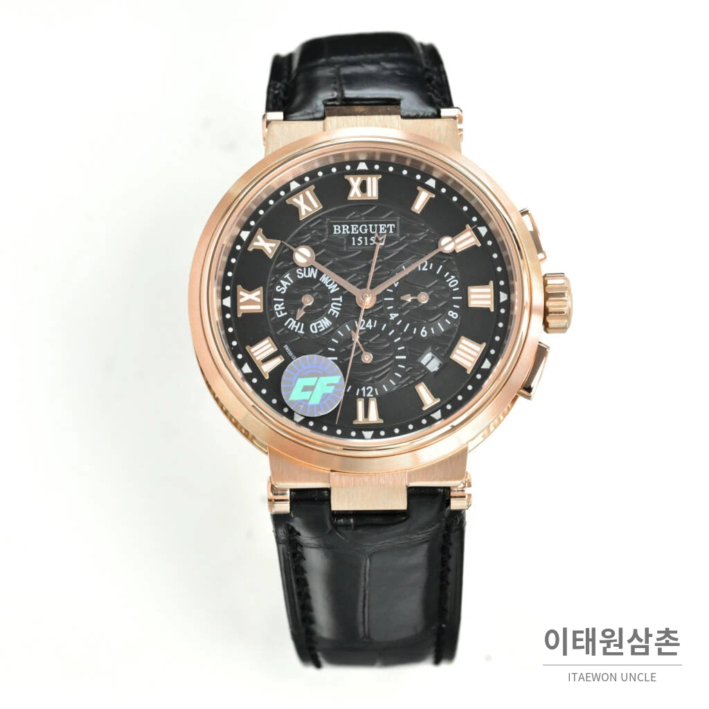 브레게 마린 5517 선버스트다이얼 크로커다일레더 오토매틱 40mm